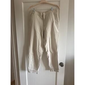 COS Off-White Tapered Cotton Chinos - Elastic Waist - Size 54 (US 38)